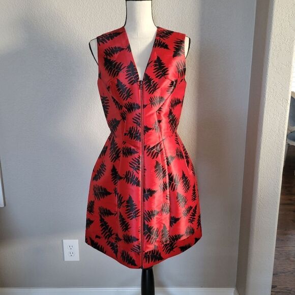 New Yigal Azrouel Fern Red mini Dress 8 M